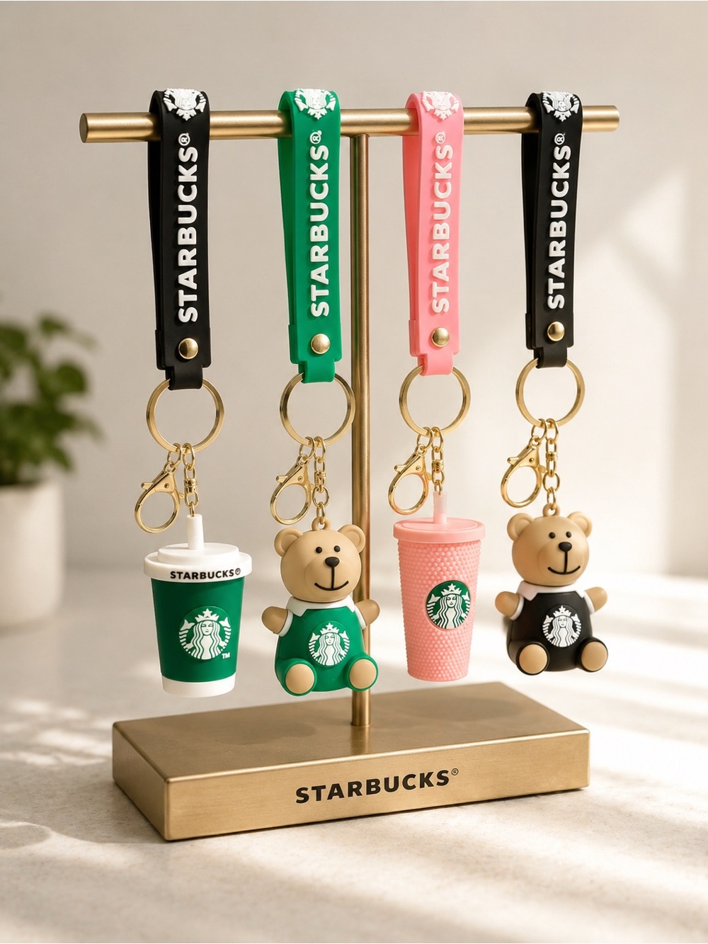 Set of 4 Starbucks Inspired Keychain Charm Set
